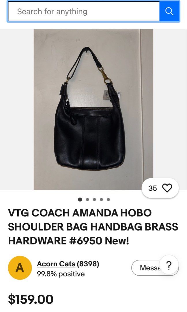 VINTAGE COACH AMANDA HOBO SHOULDER BAG (Category: Shoulder Bags) located in General Mariano Alvarez. Submitted by adonid (Listing ID 1467685963, Image 2). Description: VINTAGE COACH AMANDA HOBO SHOULDER BAG GOOD CONDITION NORMAL SIGN OF USAGE ONLY .