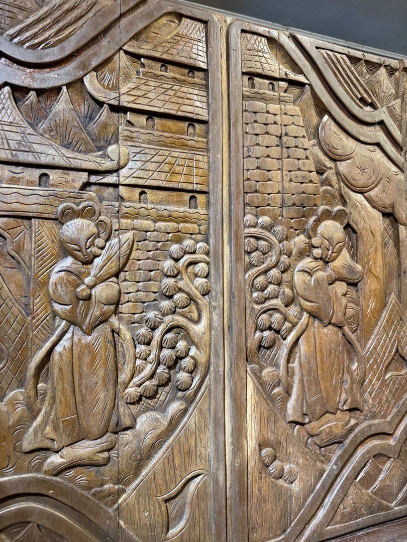 Vintage Oriental Wood Panel Wall Decor Carving (Category: Vintage Collectibles) located in Manila. Submitted by sinaunang_gamit (Listing ID 1467838312, Image 3). Description: Vintage Oriental Wood Panel Wall Decor Carving Total length: 56 inches Height: 30.5 inches Made of Camphor Wood Loc: 6th ave caloocan ₱12k.