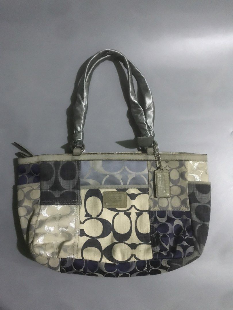 Vintage Patchwork Coach Tote Bag (Category: Tote Bags) located in Bulacan. Submitted by bleue.finds (Listing ID 1467684518, Image 1). Description: Vintage Patchwork Coach Tote Bag - size medium - with twilly handles - minor flaws since vintage - in good condition .