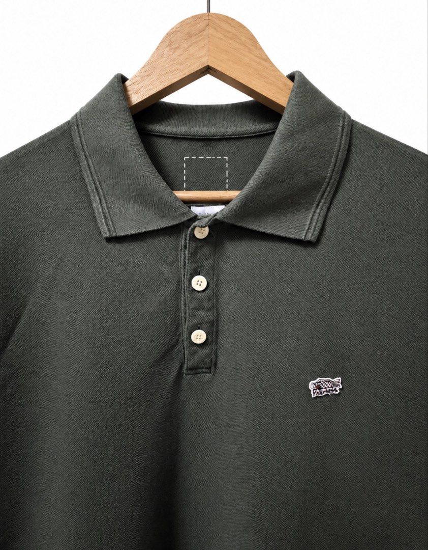 Visvim Jumbo weller Polo shirt (Category: Tshirts & Polo Shirts ) located in Tangub. Submitted by laurbepena33002 (Listing ID 1467794326, Image 2). Description: - Brand/Model: Visvim Polo Shirt - Color: Dark Green - Material: 100% Cotton (Made in Japan) - Details: Small embroidered motif on left chest, 3-button placket with light buttons - Size: Tagged Size 4 - Dimension : W22.5” x L28” .