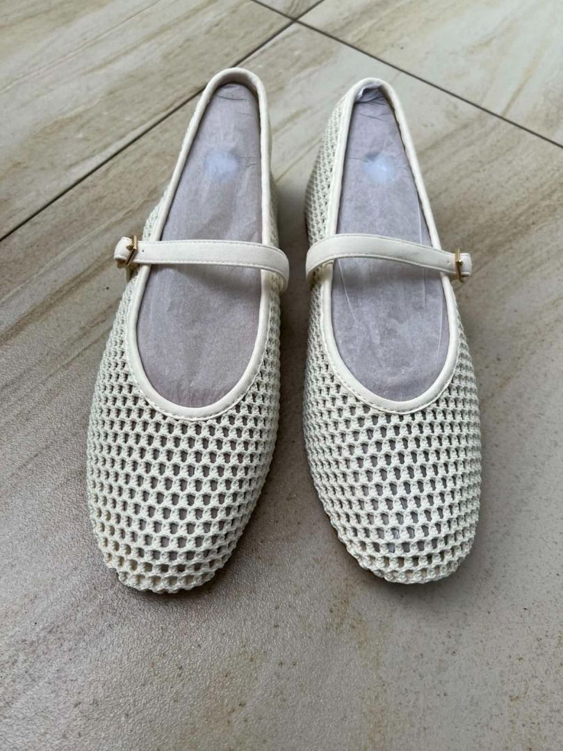 VIVAIA White Mesh Flats With Strap (Category: Flats & Sandals) located in Muntinlupa City. Submitted by execoffic56216 (Listing ID 1467679529, Image 1). Description: - Color Available: White - Features a strap across the top with a small buckle - Breathable and lightweight mesh design - Easy slip-on style - Versatile for casual wear or dressing up - Ideal for warmer weather - Size: 38.5 - Per pair Php 4,500.