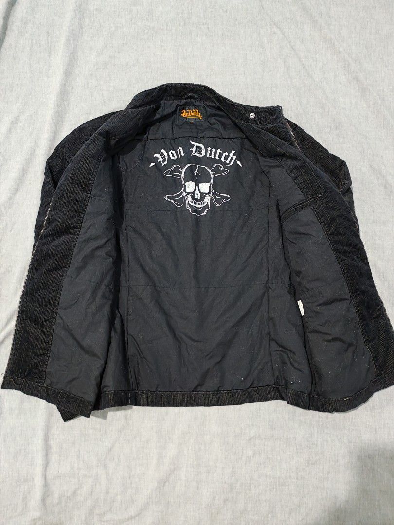 Von dutch skull rider jacket (Category: Coats, Jackets and Outerwear) located in Baguio. Submitted by used_clothing2600 (Listing ID 1467756417, Image 3). Description: von dutch skull rider jacket size large verygood condition pit to pit 22.5 length 27.5 shoulders 18 sleeve length 25 P 1,380.