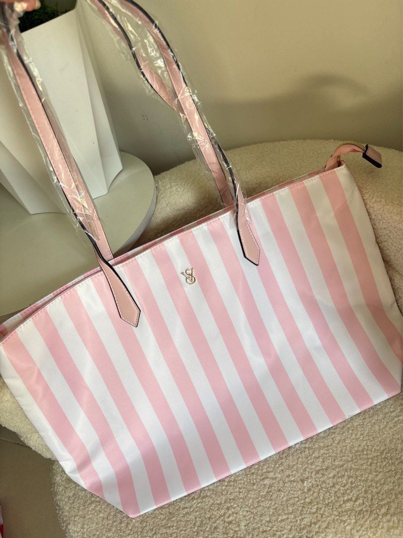 VS pink stripes tote bag (Category: Shoulder Bags) located in Taguig. Submitted by renzms (Listing ID 1467688236, Image 1). Description: • fresh from 🇻🇳 • mall price of this item is ₱7,290 • on hand & ready to ship • actual photos | what you see is what you exactly get! • shipping nationwide via tiktok co.