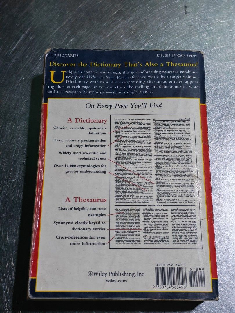 Webster's New World Dictionary and Thesaurus (Category: Textbooks) located in Carmona. Submitted by tech_hub_cavite (Listing ID 1467792243, Image 3). Description: .