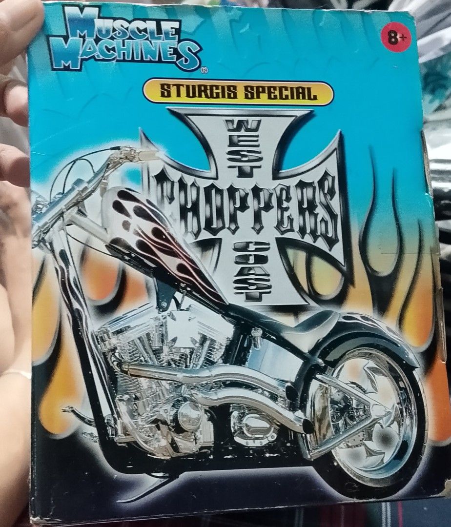 West Coast Choppers (Category: Interactive Toys) located in Manila. Submitted by amomof3at41 (Listing ID 1467668134, Image 3). Description: west Coast Choppers /Muscles Machines die cast model motorcycle Jesse James.