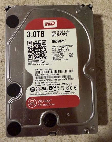 Western Digital WD Red 3TB / 2TB NAS Hard Drive (Category: Hard Disks & Thumbdrives) located in Singapore. Submitted by massimox (Listing ID 1467658005, Image 1). Description: I have #2 3TB and #1 2TB - Model: WD30EFRX (Manufactured April 2013) $50 - Model: WD20EFRX $35 - Capacity: 3.0TB storage - Capacity: 2.0TB storage - Interface: SATA - Form Factor: Standard 3.5-inch - Condition: Pulled from a working system, clean casing and clear label.
