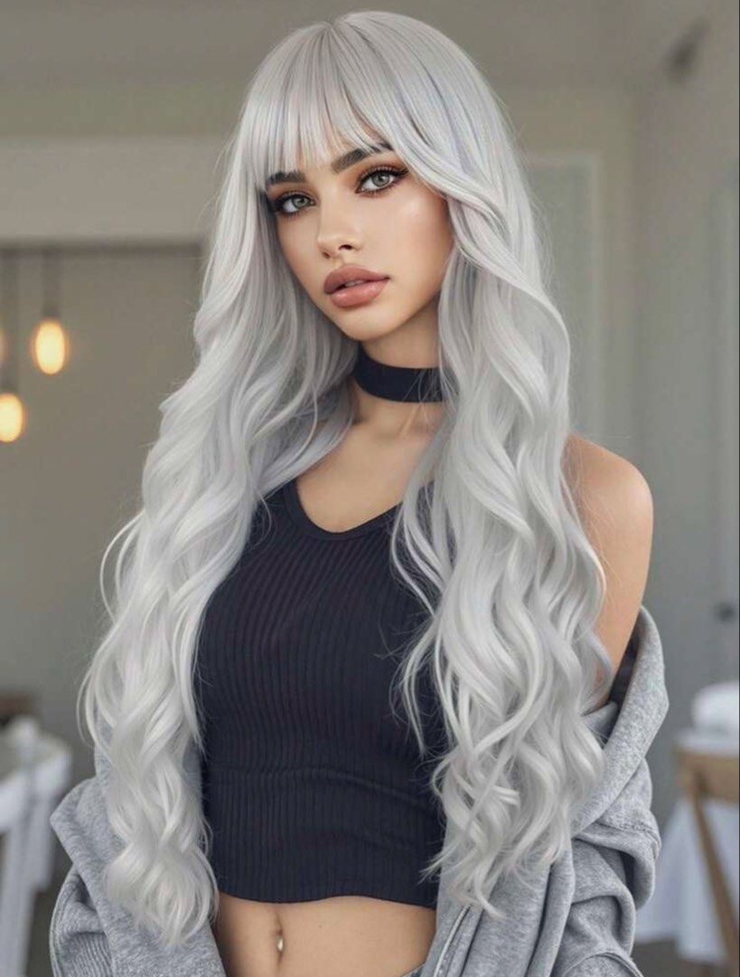 White wavy wigs (Category: Hair Accessories) located in Quezon City. Submitted by ava_ghail (Listing ID 1467808657, Image 2). Description: Realistic wigs .