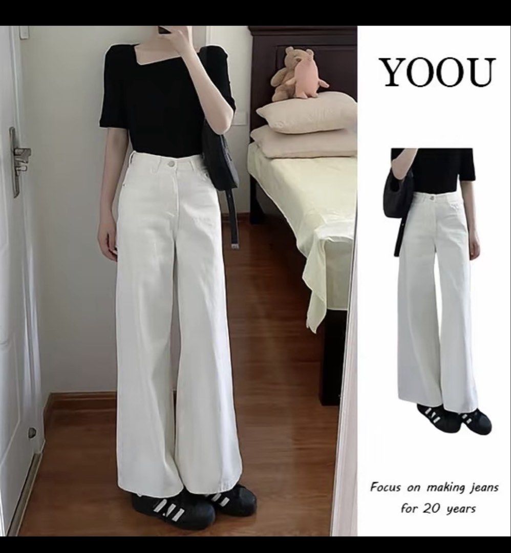 White Wide Leg Pants (Category: Jeans) located in Quezon City. Submitted by mrsdejuras (Listing ID 1467803070, Image 1). Description: ✨ Used only once — still in great condition! 👖 Style: White Wide-Leg Pants (medium) 💰 Selling Price: ₱400 only! 🏷️ Original Price: ₱507 Perfect for casual outfits, office wear, or a chic minimalist look! 🤍 📩 Message me if interested. First come, first served!.