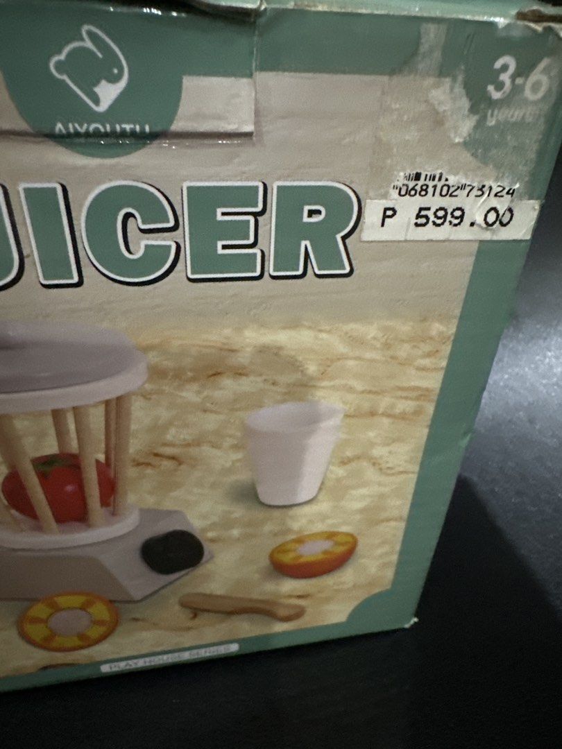 Wooden Toy (JUICER) (Category: Interactive Toys) located in Manila. Submitted by krystalchewey_ (Listing ID 1467661563, Image 3). Description: Like new Actual Photo Posted 320php Wooden toy Juicer.