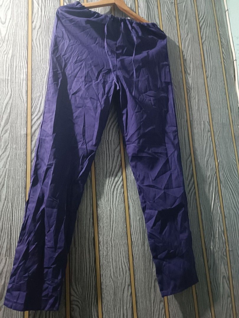WW: Unisex Drawstring Scrub Pants (XS and Medium on Tags Available) (Category: Other Bottoms) located in Baguio. Submitted by thanksgodforthedogs (Listing ID 1467728212, Image 2). Description: San Joaquin Apparel Drawstring Unisex Scrub Pants Color: Grape (Nicer in Actual) XS on Tag - 3 Available Medium on Tag - 1 Available Good as New/Unused Manual Measurements (Medida) XS on Tag W: Up to 36" Rise:12" L:41" 2 Pockets (1 Pocket Per Reverse Medium
