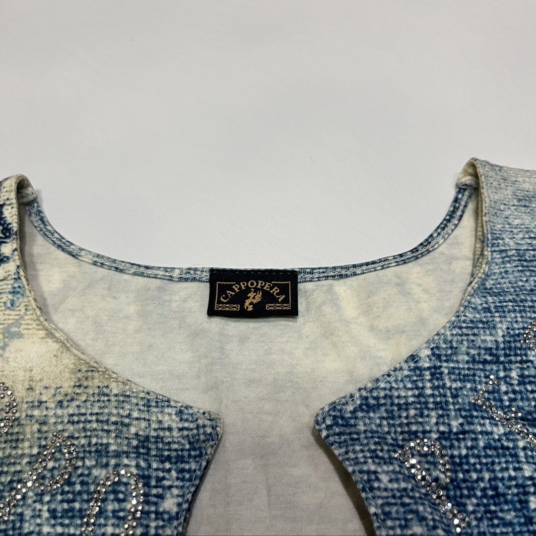 Y2k cappopera shirt (Category: Announcements) located in Quezon City. Submitted by thriftrage (Listing ID 1467734360, Image 3). Description: Width’ 18 Length’ 23 No issue Good condition .