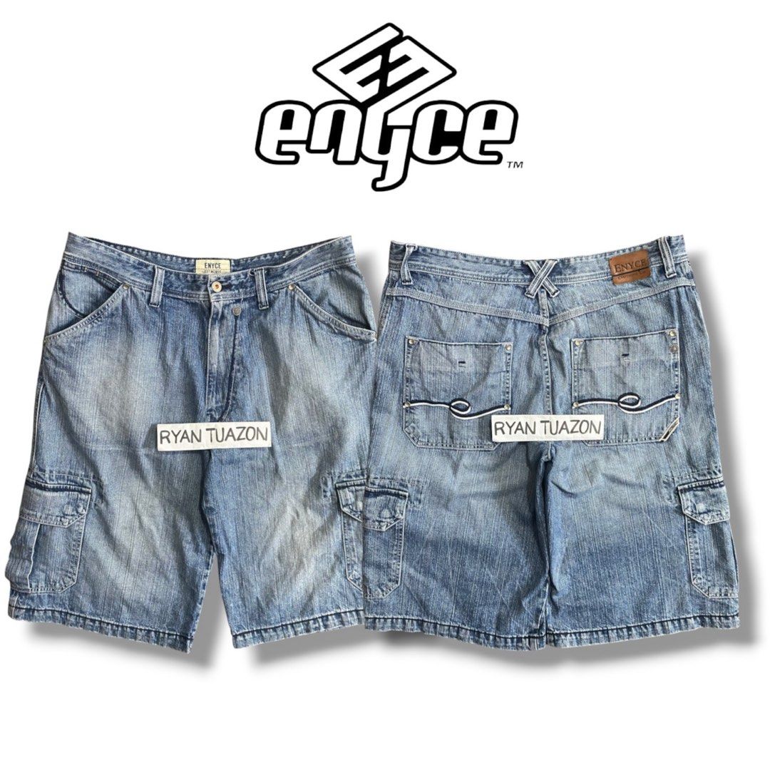 Y2K Enyce Denim Long Cargo Shorts (Category: Shorts) located in Lubao. Submitted by thriftlangph (Listing ID 1467629127, Image 1). Description: 🏷P799 Vintage Enyce Denim Cargo Long Jorts 36 to 38W x 26L 14 leg opening 9.5/10 color rate Excellent No issue.