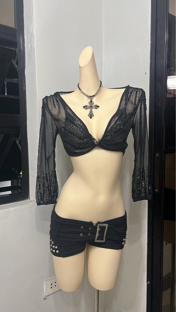 Y2k ibiza style beaded sequin mesh bolero (Category: Others Tops) located in Caloocan City. Submitted by onlyfromthepast (Listing ID 1467720403, Image 1). Description: 9/10 condition Medium.
