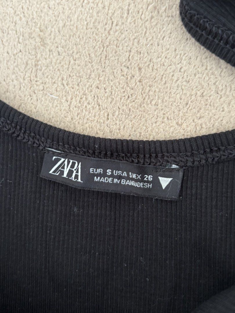 Zara Black ribbed tank mini dress (Category: Dresses) located in Pasig City. Submitted by llovedbyliv (Listing ID 1467634521, Image 3). Description: Small to Semi Medium (Fitted).