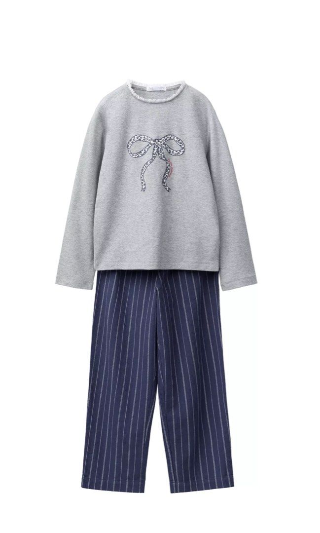 Zara bow / stripes 2pc set (Category: Babies & Kids Fashion) located in Manila. Submitted by ourburstingwardrobe_ (Listing ID 1467686910, Image 1). Description: Size 13-14 Fits xs ladies Like new.