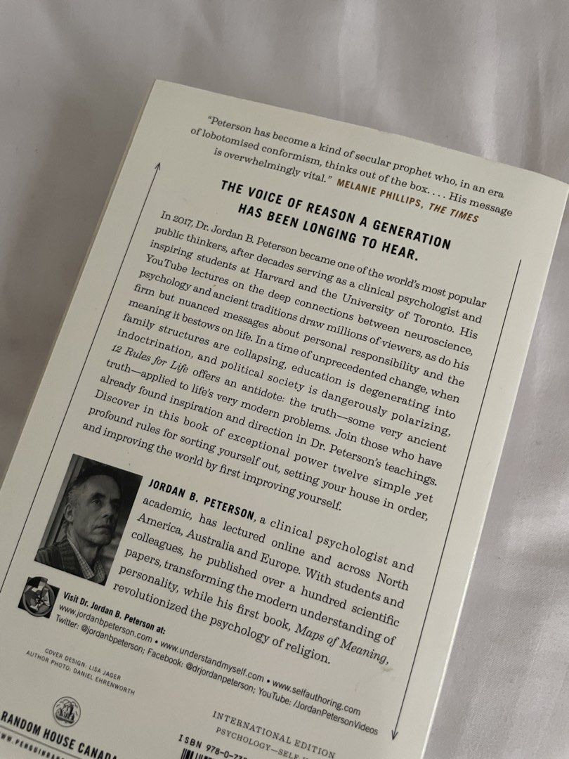12 Rules for Life by Jordan B. Peterson (Category: Storybooks) located in Paranaque City. Submitted by reeseerz (Listing ID 1467841474, Image 3). Description: In good condition Price negotiable, send a message!.