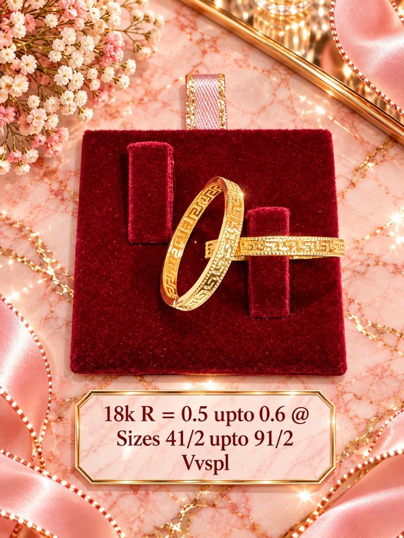 18k Gold Greek Key Pattern Rings (Category: Rings) located in Marikina City. Submitted by emmstaule (Listing ID 1467950251, Image 1). Description: - Material: Genuine 18k gold - Design: Classic engraved Greek key pattern all around with a polished finish - Weight: 0.5 to 0.6 grams - Sizes Available: 4.5 up to 9.5 - Style: Great for everyday stacking or as matching bands - Look: Clean, timeless, and catches the light nicely.