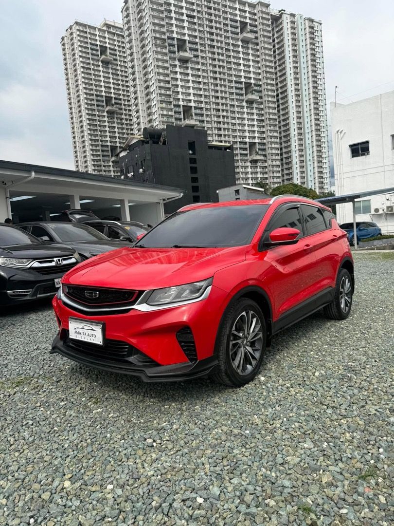 2021 Geely Coolray Sport (Category: Used Cars) located in Pasig City. Submitted by mad_cars (Listing ID 1467850950, Image 2). Description: 2021 GEELY COOLRAY SPORT 1.5L GAS AUTOMATIC TRANSMISSION (AVAILABLE FOR FINANCING ZERO PERCENT PROCESSING FEE UNTIL OCTOBER 16-17 ONLY.) ₱499,000 Keyless Red 68tkms mileage 9 ending plate Automatic Transmission 1.5L Gasoline Engine Price ₱499,000 Down Payment ₱149,700 Loan Financed ₱349,300 Monthly · 1 Year ₱3