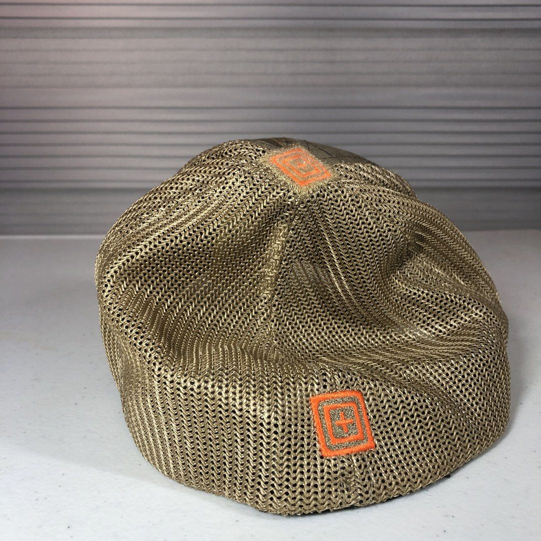 5.11 Tactical Flexfit Realtree Mesh Back Cap (Category: Caps & Hats) located in Manila. Submitted by all.dressed.up (Listing ID 1467849858, Image 2). Description: Brand: 5.11 Tactical Series Design: Camo front panels/brim with tan mesh back and striking orange embroidered logo Size: L/XL (Flexfit internal stretch band for a secure fit) Material: Polyester, cotton, and spandex blend Care: Hand wash only Spandex feels a little loose but unnoticeabl