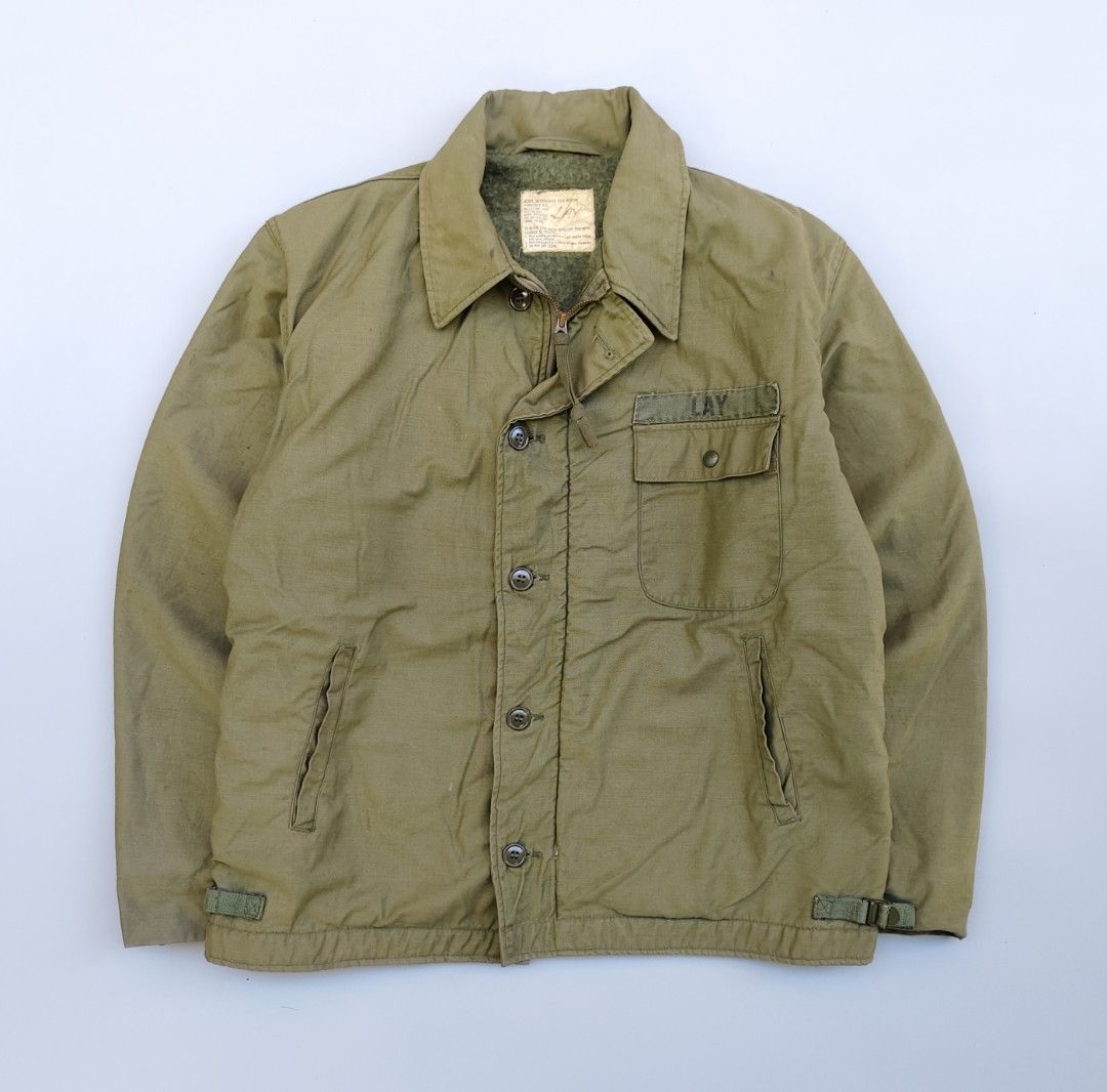 70's Alpha A-2 cold weather deck jacket (Category: Coats, Jackets and Outerwear) located in Baguio. Submitted by archival_thrifted.ph. (Listing ID 1467907450, Image 1). Description: FOR SALE‼️ .70'S A-2 COLD WEATHER DECK JACKET .STILL IN GOOD CONDITION .ISSUE KINDLY CHECK LAST AND 2ND TO THE LAST PHOTO .STILL PRESENTABLE AND WEARABLE .SIZE 42-44 ON TAG,CAN FIT LARGE .PHP 3980 PLUS SF .❌❌ COP/COD .MOP GCASH .COURIER J&T .BAGUIO AREA .DM FOR SURE B