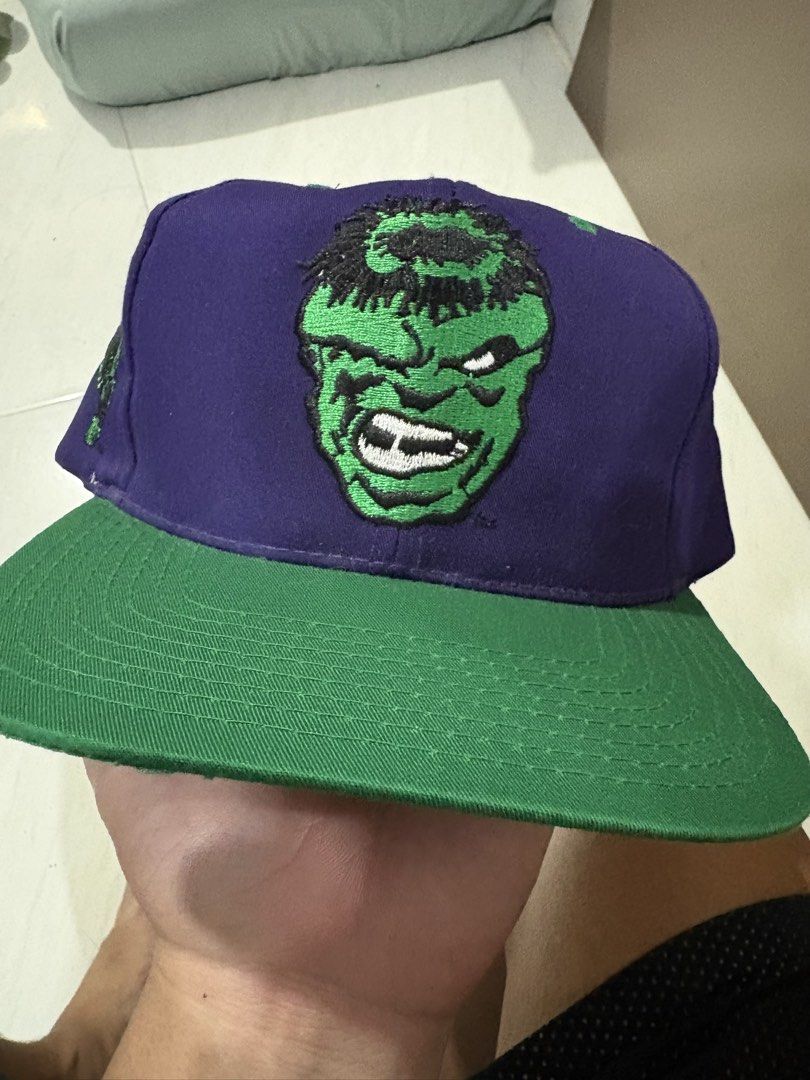 90s Vintage Marvel Hulk American Needle Blockhead (Category: Caps & Hats) located in Manila. Submitted by curatedgoodz_ (Listing ID 1467919208, Image 1). Description: 90s Vintage Marvel Hulk American Needle Blockhead.