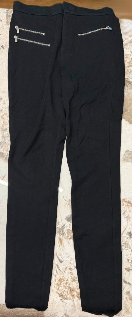 ZARA TRF ASYMMETRIC MULTI-ZIP BIKER PANTS (Category: Jeans) located in Makati City. Submitted by fpled (Listing ID 1464727427, Image 1). Description: ✨ ZARA TRF ASYMMETRIC MULTI-ZIP BIKER PANTS ✨ • Size US 6 (Fits 27” to 29” Waist) • Asymmetric Silver Hardware • Downtown Girl / Cyber Y2K Zara Trafaluc! Crafted from a thick, structured stretch fabric that holds its shape and flatters your figure. Features edgy asymmetric exposed silver zippers acr