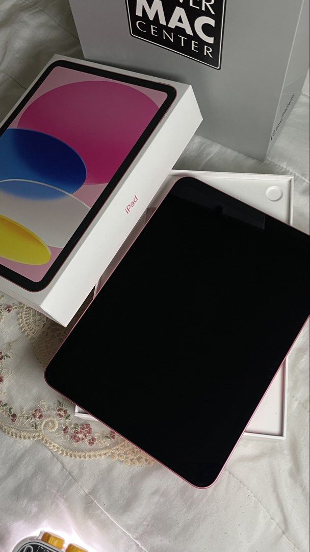 A16 Ipad pink 256 gb (Category: iPad) located in Abucay. Submitted by declutterwyana (Listing ID 1468058497, Image 2). Description: - Model: Apple iPad - Storage: 256GB - Color: Pink - Condition: Like new / Excellent (Layer 4) - Authenticity: Purchased from Power Mac Center (original box included) - Inclusions: iPad with original box and free pink protective cases - Ideal for: Productivity, entertainment, online class, or casual browsing.