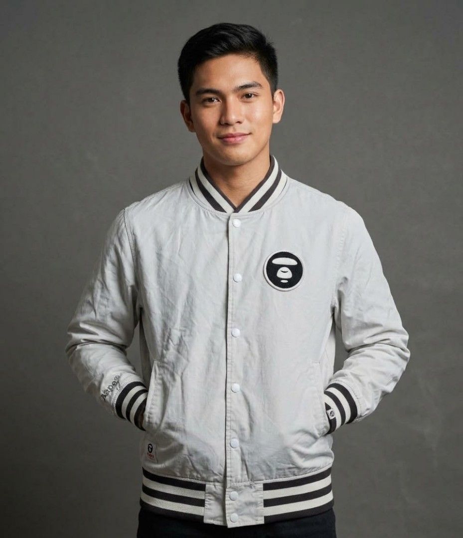 AAPÉ grey camo bomber ( reversible ) (Category: Coats, Jackets and Outerwear) located in Quezon City. Submitted by wgapparel (Listing ID 1468014474, Image 2). Description: 📌 available 20.5 x 23.5 W/L ( small on tag ) Well used condition Complete tags Orig 💯 Color rate 9.2 Check last pic ( crack prints other side ) Overall goods pa ito mga ssob. 😊 💰 Mine 1080 * Color may vary due to lighting * Always check posted pics for details * DM for any 