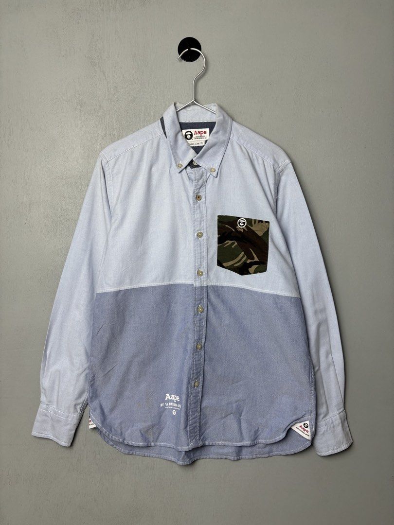 AAPE by A Bathing Ape L/S Buttondown Polo (Category: Tshirts & Polo Shirts ) located in Mandaluyong City. Submitted by fellas_ph (Listing ID 1467959905, Image 1). Description: Excellent condition Needs wash only Size M 20.5" Width 27" Length.