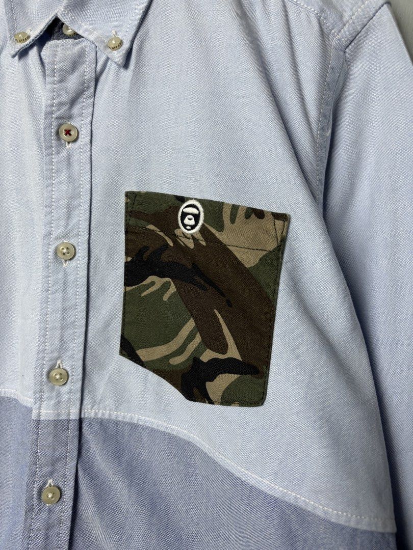 AAPE by A Bathing Ape L/S Buttondown Polo (Category: Tshirts & Polo Shirts ) located in Mandaluyong City. Submitted by fellas_ph (Listing ID 1467959905, Image 2). Description: Excellent condition Needs wash only Size M 20.5" Width 27" Length.