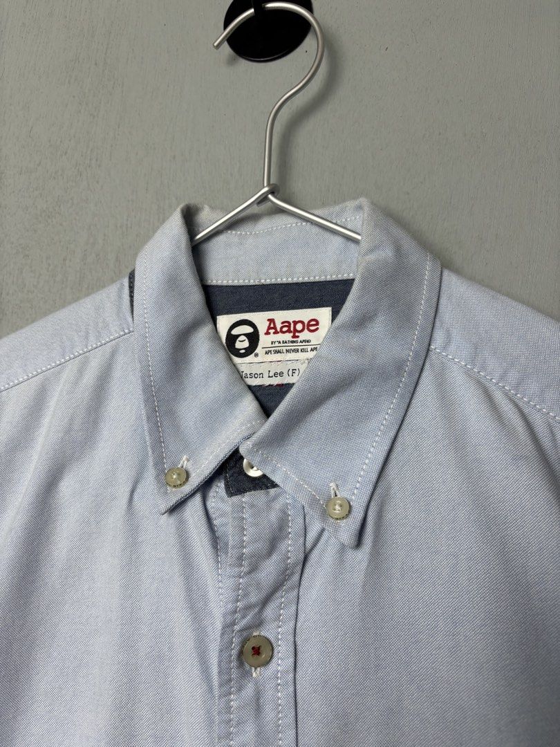 AAPE by A Bathing Ape L/S Buttondown Polo (Category: Tshirts & Polo Shirts ) located in Mandaluyong City. Submitted by fellas_ph (Listing ID 1467959905, Image 3). Description: Excellent condition Needs wash only Size M 20.5" Width 27" Length.