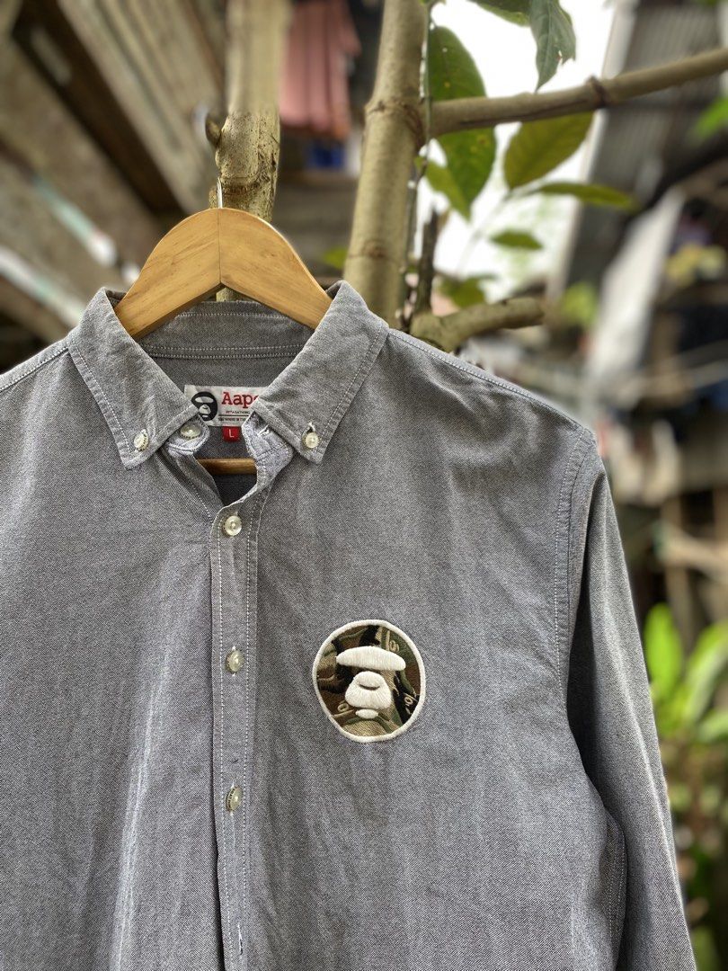 Aape Polo longsleeved (Category: Formal Shirts) located in Cagwait. Submitted by roundsociety_ph (Listing ID 1467849863, Image 2). Description: Authentic Large on tag dimension 21 x 26 Still presentable with minor sign of usage check detail photos.
