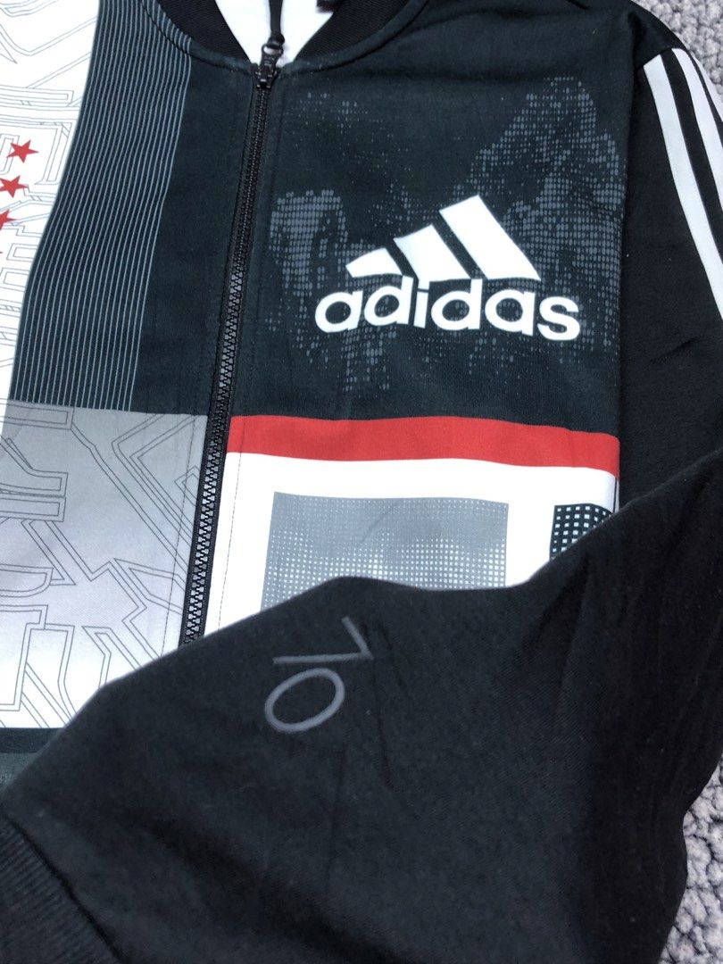 Adidas All Over Print Bommer Jacket (Category: Hoodies) located in Tayabas. Submitted by retro.rags69 (Listing ID 1467846072, Image 3). Description: Adidas All Over Print Bommer Jacket • Excellent condition • Color rate: 9.5/10 • width: 22 • length: 27 • No Issue • Lacer Print Logo Design • All Over Print Colorway • Big Logo Design • Best Fit: M-Semi L.