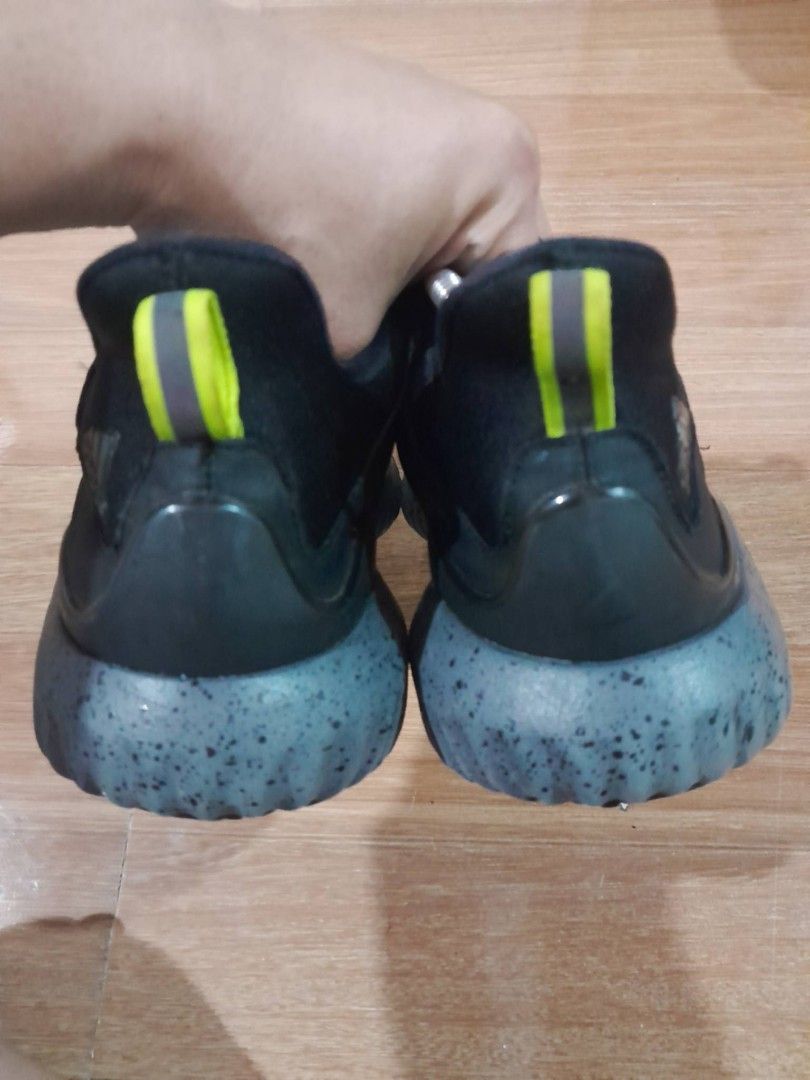 Adidas Alphabounce Black Grey Running Shoes (Category: Sneakers) located in Calamba. Submitted by ysabellascloset17 (Listing ID 1468017239, Image 3). Description: - Model: Adidas Alphabounce running shoes - Color: Black and grey with a stylish speckled midsole and lime green accents - Outsole: Continental rubber for high traction and durability - Condition: Lightly worn a few times, soles show minimal dirt, and plenty of grip left - Best for: Dai