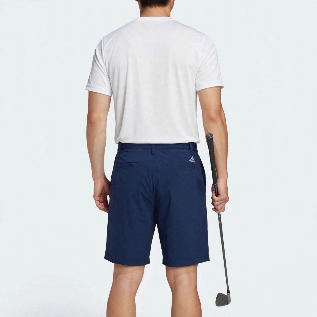 Adidas Golf Shorts (Category: Activewear) located in Rizal. Submitted by timeless_shop (Listing ID 1467840554, Image 2). Description: ORIGINAL ADIDAS Golf Shorts - Navy Blue 📏 SIZE & FIT: - Size on Tag: 32" -Width 16 inches flat laid - Size Fit 32-33 Waistline - Length: 22 inches Above knee / Golf Shorts cut 🏷️ Details: - Color: Navy Blue - Style: Golf Shorts / Chino Shorts - Design: Side pockets, Back welt pockets, - With Inner Silicon Grip Wa