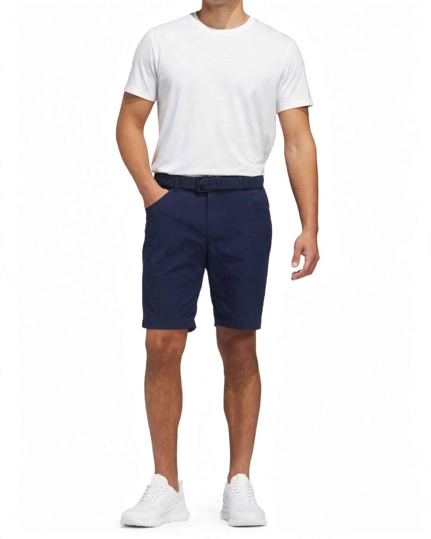 Adidas Golf Shorts (Category: Activewear) located in Rizal. Submitted by timeless_shop (Listing ID 1467840554, Image 1). Description: ORIGINAL ADIDAS Golf Shorts - Navy Blue 📏 SIZE & FIT: - Size on Tag: 32" -Width 16 inches flat laid - Size Fit 32-33 Waistline - Length: 22 inches Above knee / Golf Shorts cut 🏷️ Details: - Color: Navy Blue - Style: Golf Shorts / Chino Shorts - Design: Side pockets, Back welt pockets, - With Inner Silicon Grip Wa