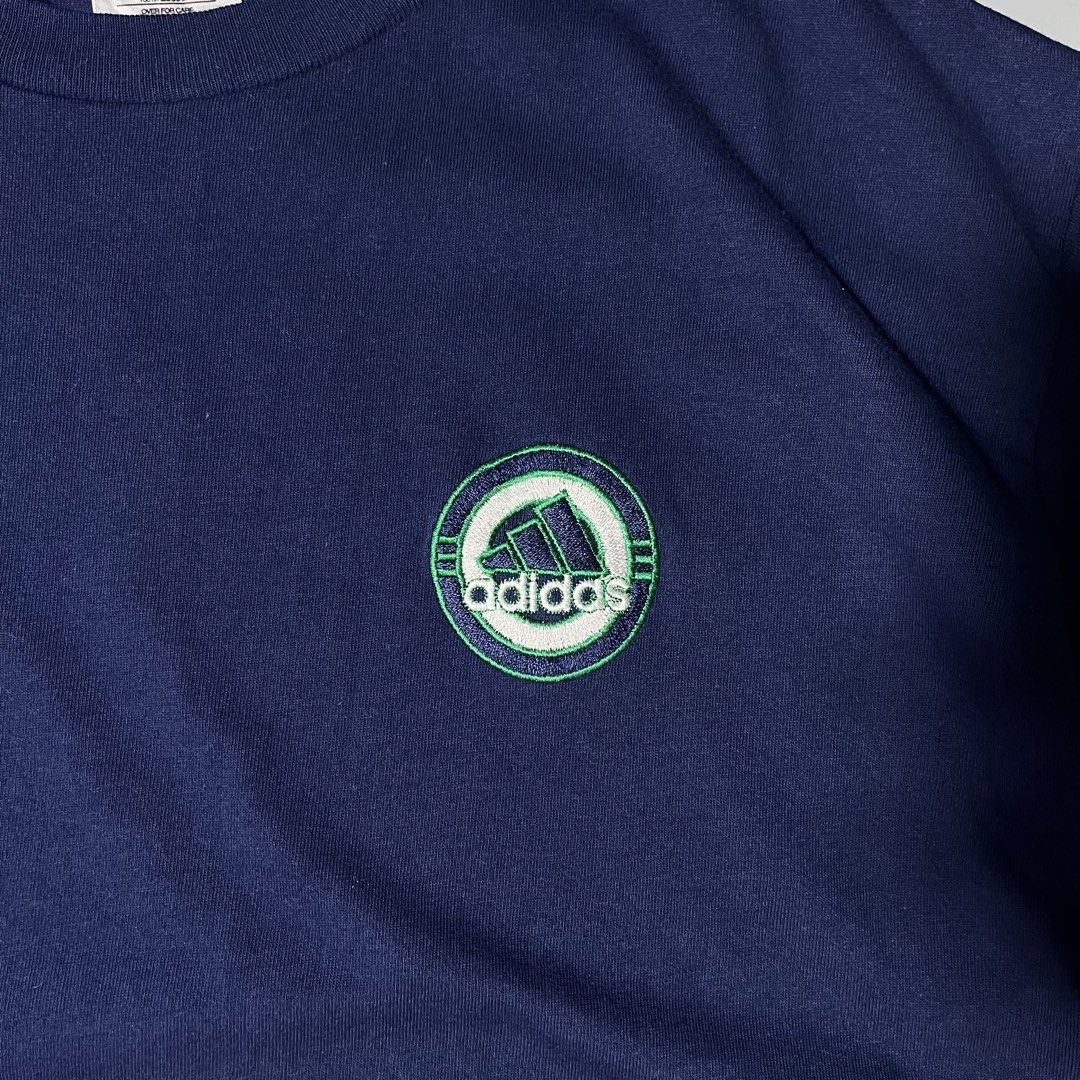 Adidas Vintage Shirt (Category: Tshirts & Polo Shirts ) located in Bacolod City. Submitted by marmanj (Listing ID 1468029337, Image 3). Description: Adidas Vintage Shirt ♻️ •Original •Condition: Excellent •Size: Large •Length: 29” •Width: 22” •Color: Dark Blue •Color rate: 9.8 / 10 •No flaws 🔖Price: ₱450 📌Location: Bacolod City Negros Occidetal ‼️Disclaimer: We are not affiliated with the Official Brand Displayed nor do we sell under their caus