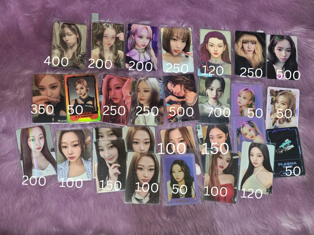 Aespa assorted pc tingi (Category: K-Wave Merchandise) located in Manila. Submitted by lynsie0910 (Listing ID 1467936940, Image 1). Description: 𓂃✮ 𝙒𝙏𝙎 𝙇𝙁𝘽 ⌜#lynsiesells⌟ lynsiecart00.carrd.co 🛒 : aespa assorted pc tingi ph ⤿ ₱rice in pics + sf ⤿ PAYO / 1 WEEK DOP 50% dp nrdp ⤿ onhand, mint condi ⤿ mod, j&t ⤿ x sensi & impatient.