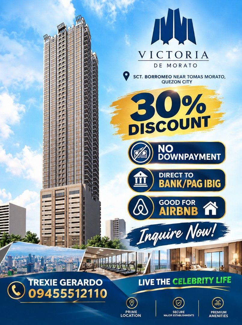 Affordable pag ibig financing (Category: Apartments & Condos) located in Quezon City. Submitted by jasonturqueza (Listing ID 1467853491, Image 1). Description: Victoria De Morato scout Borromeo Quezon city studio type 24sqm.