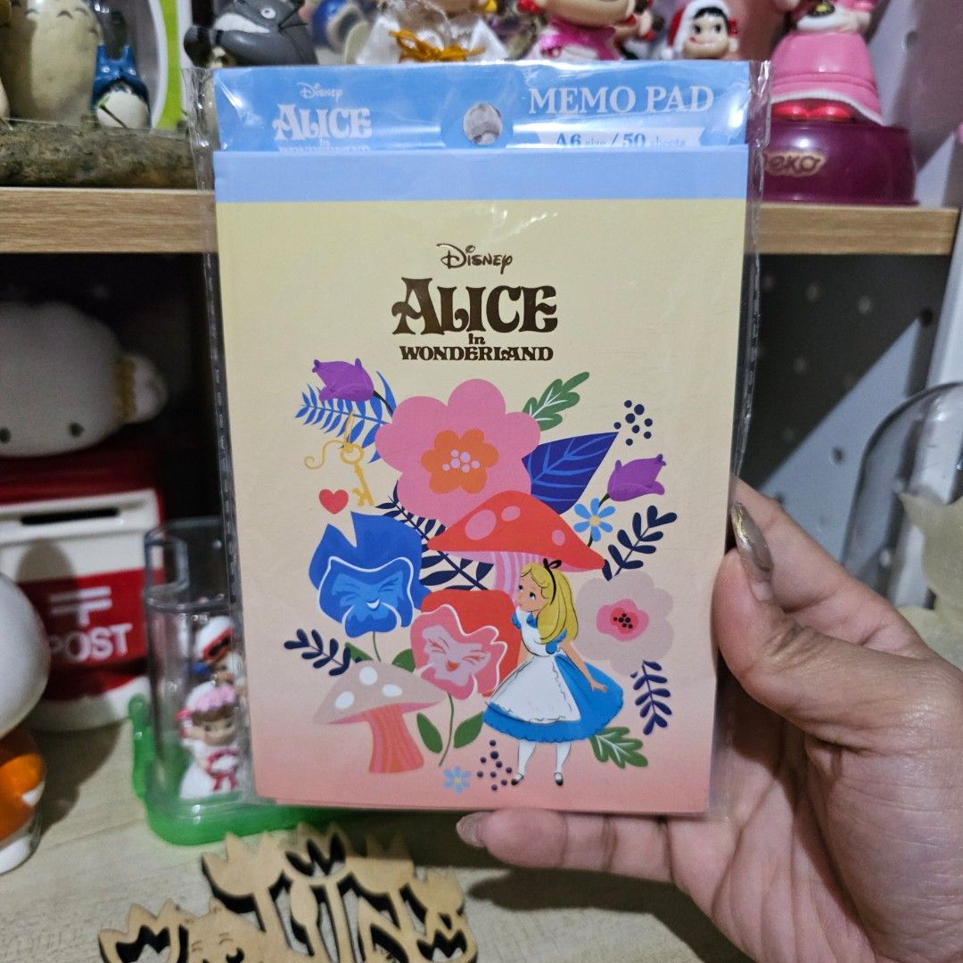 Alice in Wonderland Notepad (Category: Stationery & School Supplies) located in Manila. Submitted by lovelylovesjapan (Listing ID 1468041234, Image 1). Description: 🌸The item is on-hand and authentic from Japan 🌸Mode of Payment (MOP): GCASH/Bank Transfer 🌸Mode of Delivery (MOD): J&T or Lalamove (Shipping every Saturdays and Sundays) Notes: 🩷Breakable items are packed with care and caution. Seller will not be held liable for any damages incurr