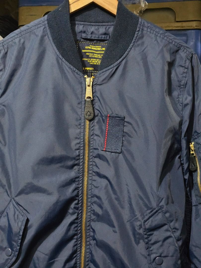 Alpha Industries MA-1 Skymaster Bomber Jacket Navy Blue (Category: Coats, Jackets and Outerwear) located in Las Pinas. Submitted by noblethreads (Listing ID 1467967533, Image 2). Description: Alpha Industries MA-1 Skymaster Bomber Jacket Navy Blue Size: Small on tag Dimensions: 21x27 2,180+sf.