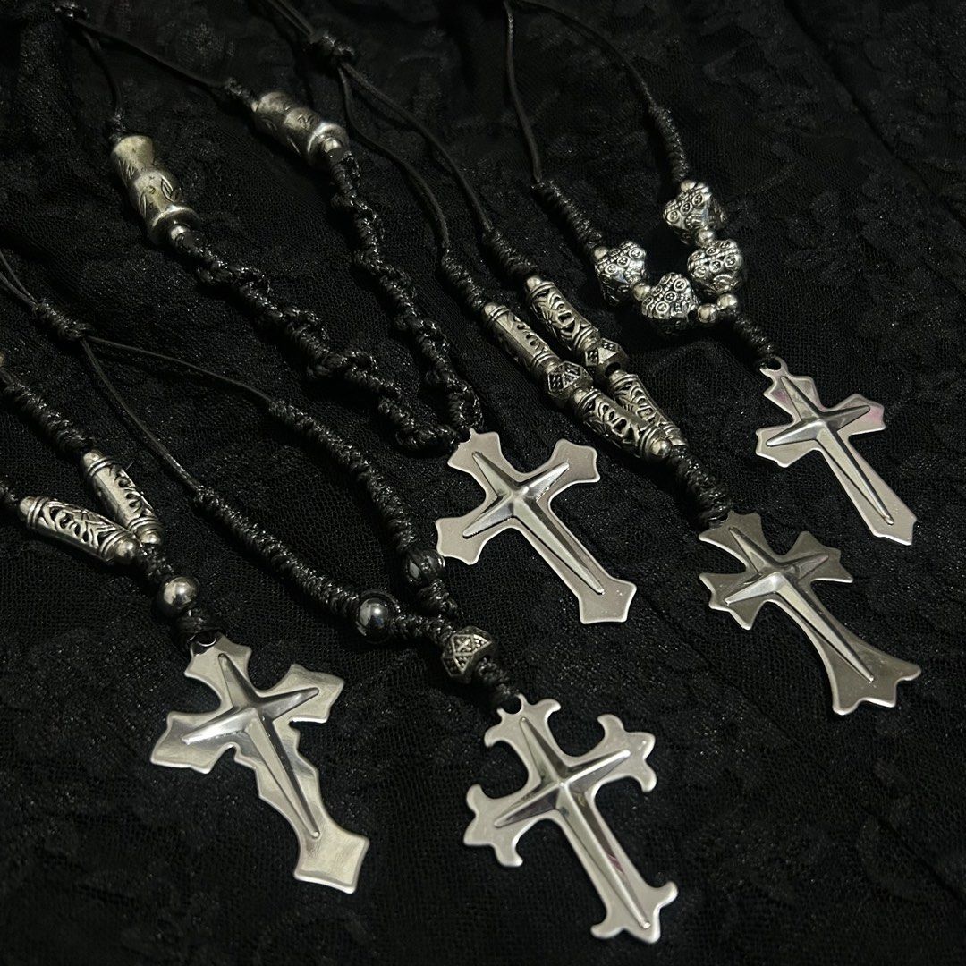 alt cross handmade necklace (Category: Necklaces) located in Manila. Submitted by sophialeigh (Listing ID 1468057254, Image 2). Description: handmade accessories - 200 each - adjustable | stainless - design changes can be made after payment more designs on my profile 🏷️ alt y2k goth emo grunge punk archive morikei vkei.