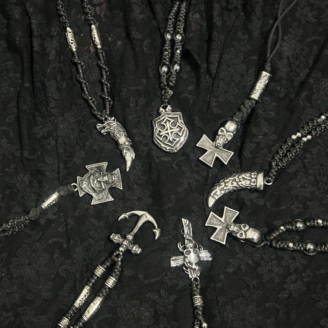alt goth silver braided necklace (Category: Jewelry) located in Manila. Submitted by sophialeigh (Listing ID 1468057090, Image 1). Description: handmade accessories - 300 each - adjustable | stainless - design changes can be made after payment more designs on my profile 🏷️ alt y2k goth emo grunge punk archive morikei vkei.