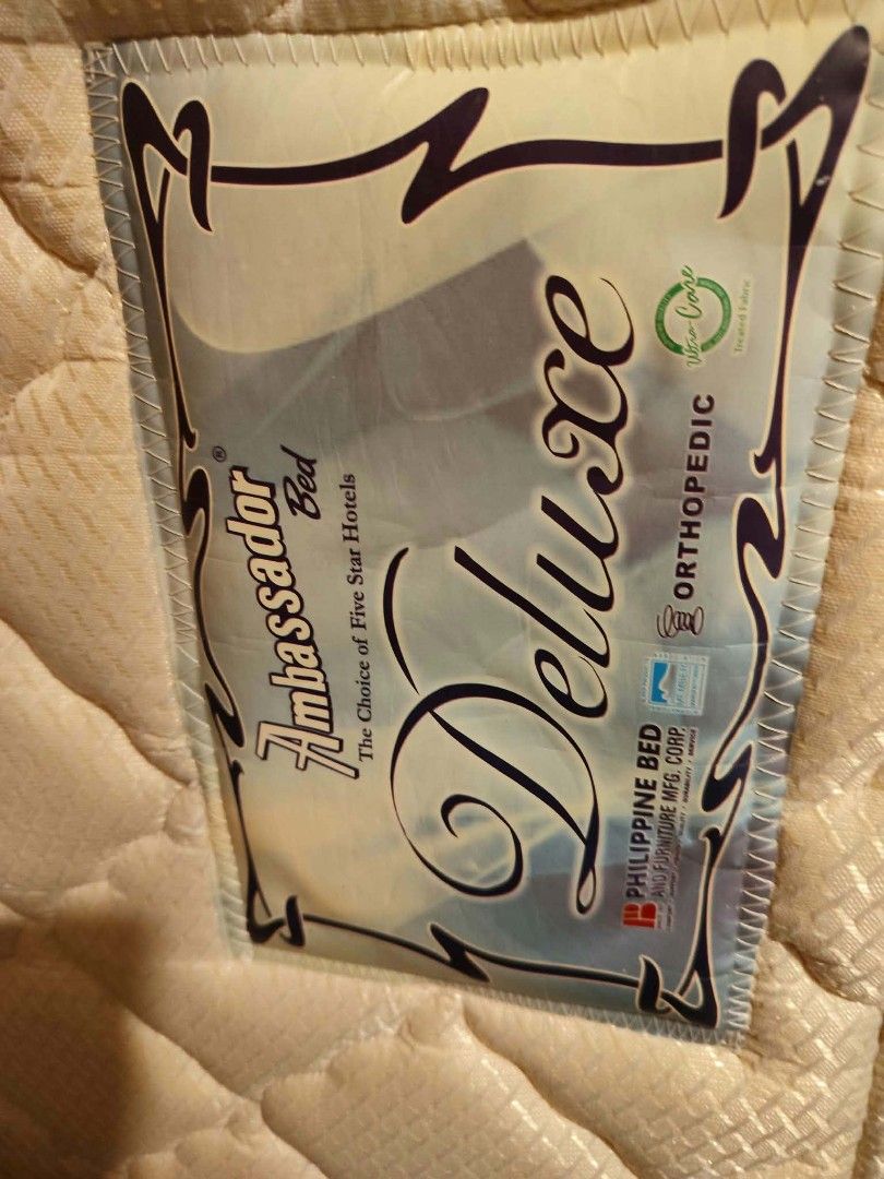 Ambassador Bed Deluxe (Category: Bed Frames & Mattresses) located in Rodriguez. Submitted by christinec. (Listing ID 1467973908, Image 3). Description: - Ambassador Bed Deluxe Orthopedic Mattress - Firm support - Size: double size - This is already used bed, so cleaning before use is a must. - Strictly PAYMENT FIRST - Price is negotiable! - Message me for inquiries.