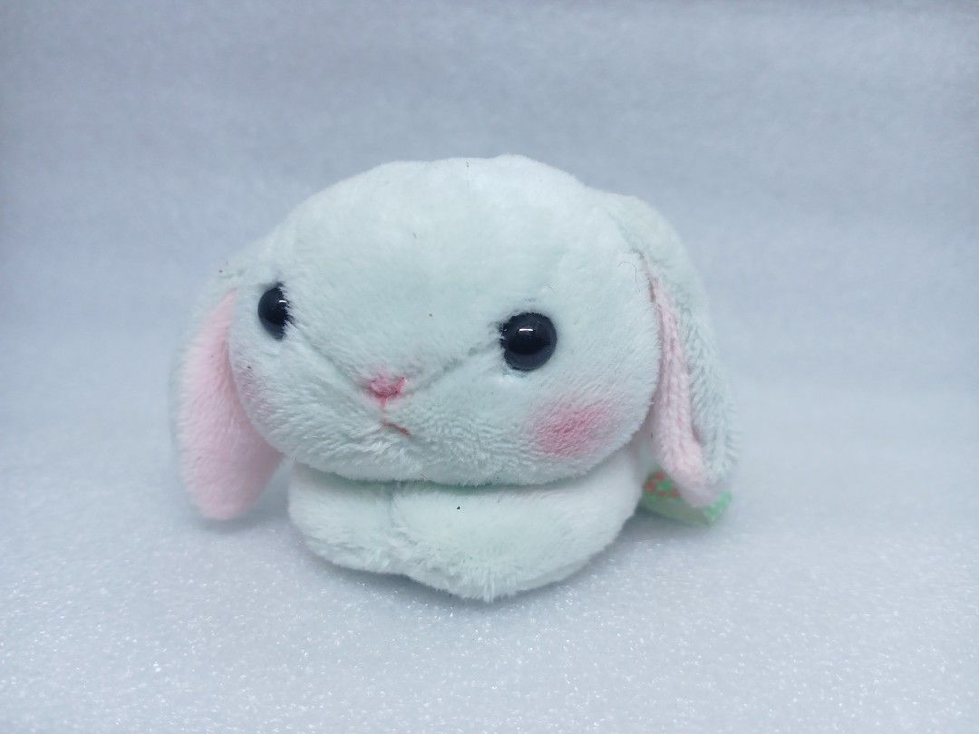 Amuse Mint Green Bunny Plush Stuffed Animal (Category: Plushies & Soft Toys) located in Pila. Submitted by Yela.ph_1 (Listing ID 1467947613, Image 1). Description: - Authentic Amuse mint green bunny plush toy - Features adorable floppy ears, rosy pink cheeks, and dark bead eyes - Comfortable lying down posture - Super soft, high-quality material - Clean surface all over with original Japanese tag attached.
