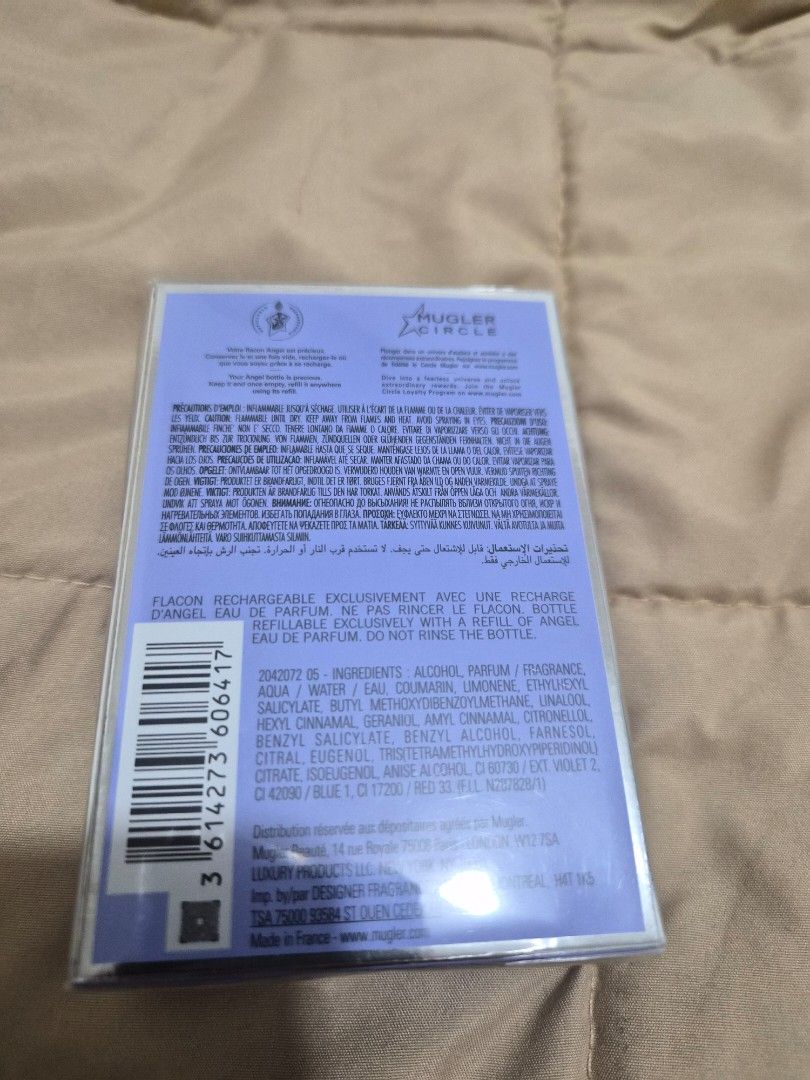 Angel Mugler EDP 15ml (Category: Fragrance & Deodorants) located in Manila. Submitted by fasyon (Listing ID 1467974106, Image 3). Description: authentic with seal not opened purchased Jan 2026 UK airport.