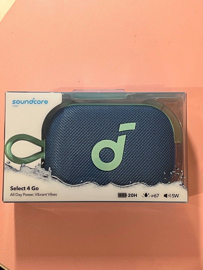 Anker Soundcore Select 4 Go in Blue/ Teal (Category: Soundbars, Speakers & Amplifiers) located in Paranaque City. Submitted by fromandie (Listing ID 1467851871, Image 1). Description: Brand new, sealed with original packaging Just purchased this Sept 2026 RFS: realized I don't need it anymore ◡̈.