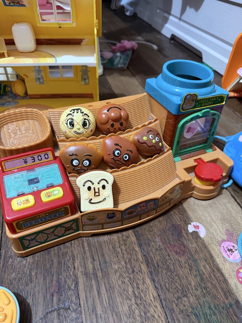 Anpanman Uncle Jam's Bakery Toy Set with Bread Figures (Category: Kids Toys) located in San Juan City. Submitted by nnizel (Listing ID 1467894954, Image 1). Description: - Authentic Anpanman bakery play set imported directly from Japan - Complete with bakery building, cash register display, and 7 character bread pieces (Anpanman, Shokupanman, Baikinman, and more) Not working .