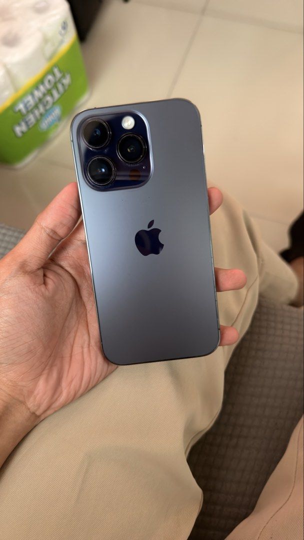 Apple iPhone 14 Pro for swap (Category: iPhone 14 Series) located in Manila. Submitted by 220571822664 (Listing ID 1467959730, Image 2). Description: - Model: Apple iPhone 14 Pro (128GB, Deep Purple) - Display: 6.1-inch Super Retina XDR with 120Hz refresh rate - Performance: Powered by the A16 Bionic chip running iOS - Condition: Clean display and back glass, fully functional Face ID, 5G, and MagSafe - Battery: 78% health (3uTools tested) with se