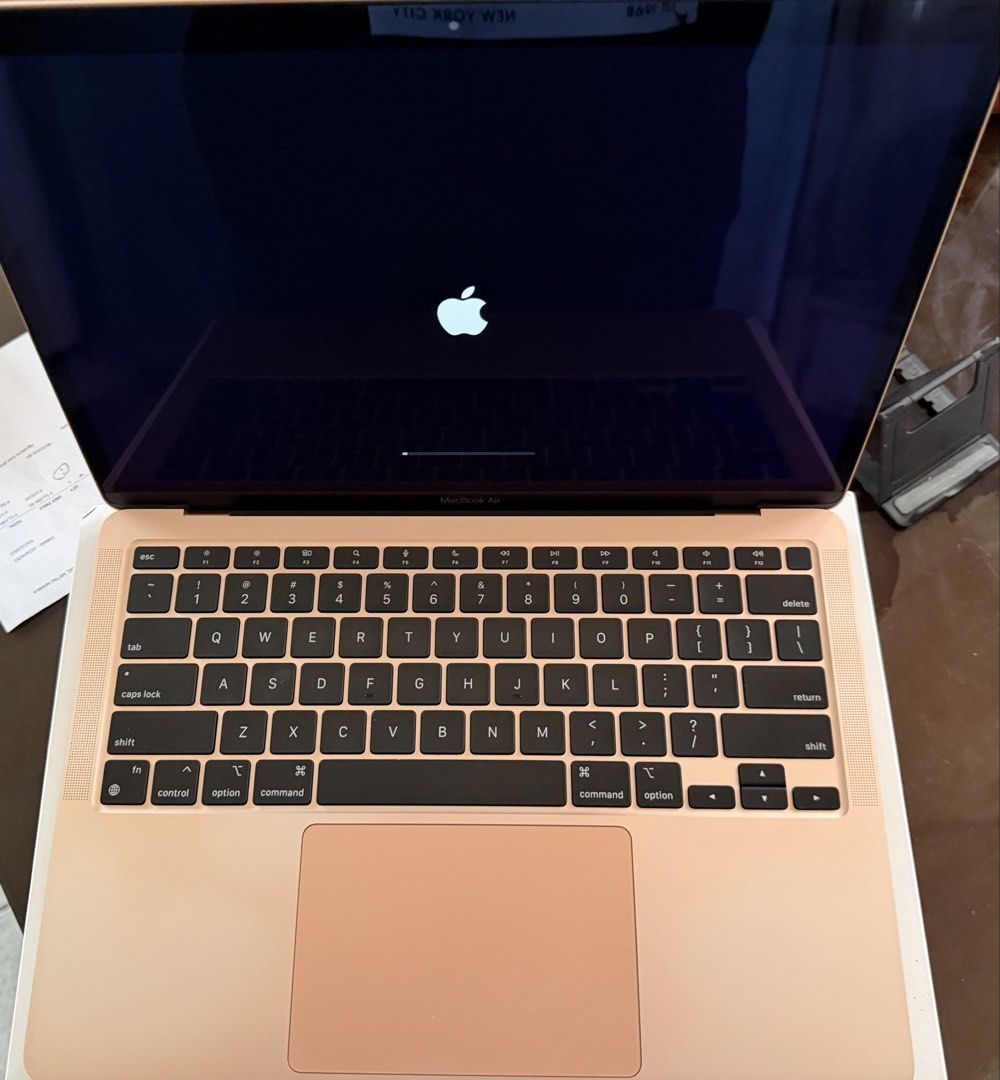 Apple MacBook Air M1 (Gold) (Category: Laptops & Notebooks) located in Cainta. Submitted by mvs22 (Listing ID 1467912362, Image 1). Description: - Model: Apple MacBook Air - Color: Gold -With box and original charger - Condition: No issues, slight discolorations - Best for: Everyday use, school, work, or media streaming -RFS: Laptop Upgrade.